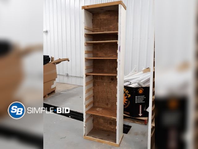 Lot 58-37147 - Tall Wooden Shelving Unit , Approx 82.5"Hx12"Dx24"W, Adjustable Shelving - Used