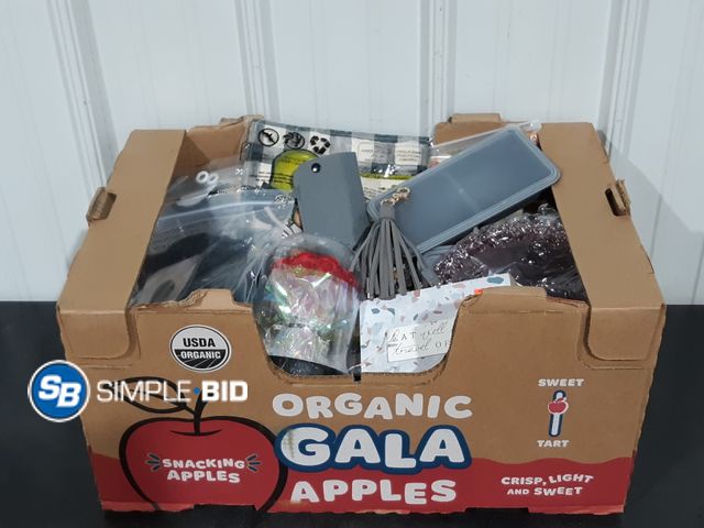 Lot 58-26975 - BOX of Small amazon items and more - variety of items - unused