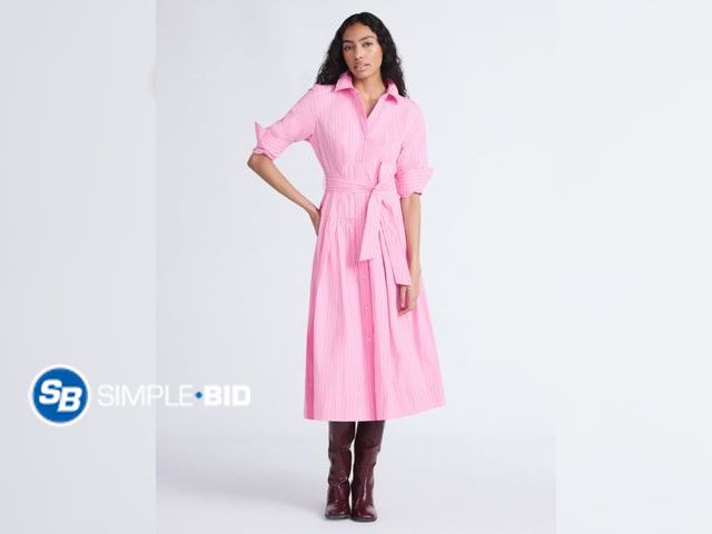 Lot 58-71195 - New Free Assembly Women's and Women’s Plus Belted Cotton Maxi Shirtdress with Long Sleeves, Size XS