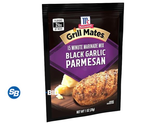 Lot 58-66390 - Lot of (6) McCormick Grill Mates Black Garlic Parmesan 3-In-1 Seasoning Mix, 1 oz  - unopened - expi...