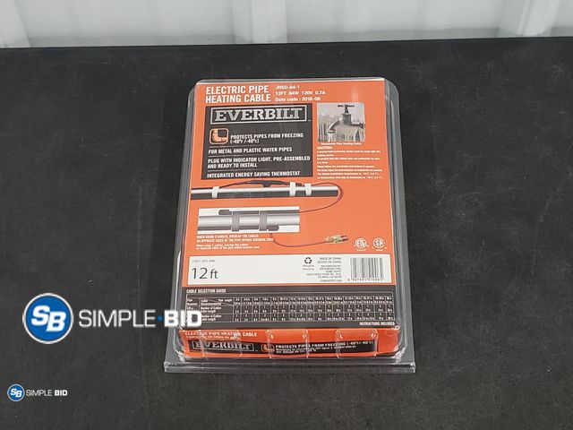 Lot 58-30830 - Everbilt Electric Pipe Heating Cable 12ft - New in box
