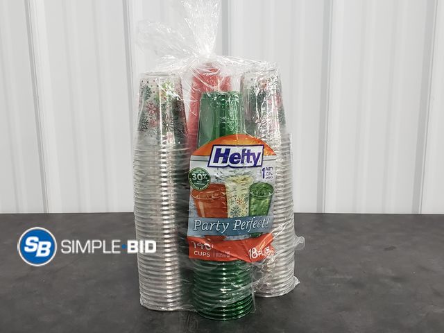 Lot 58-56103 - Hefty Party Perfect Cups 18 fl oz each 140 cups - open package - unused