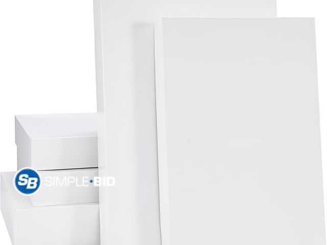 Lot 58-21368 - New SUNCOLOR 5 Boxes Assorted Sizes(3 Boxes 14", 2 Boxes 16") White Gift Boxes With Lids For Christm...