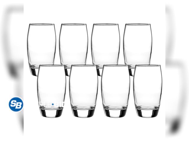 Lot 58-37464 - New Mainstays Ellendale 8-Piece 16 oz Glass Drinkware Set
