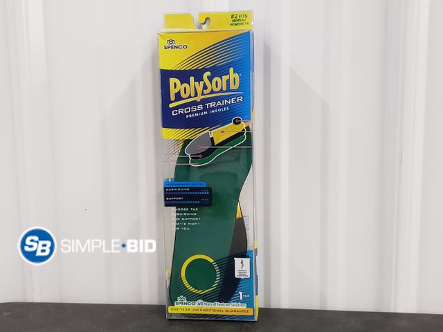 Lot 58-32812 - Spenco PolySorb Cross Trainer Premium Insoles - Size 2