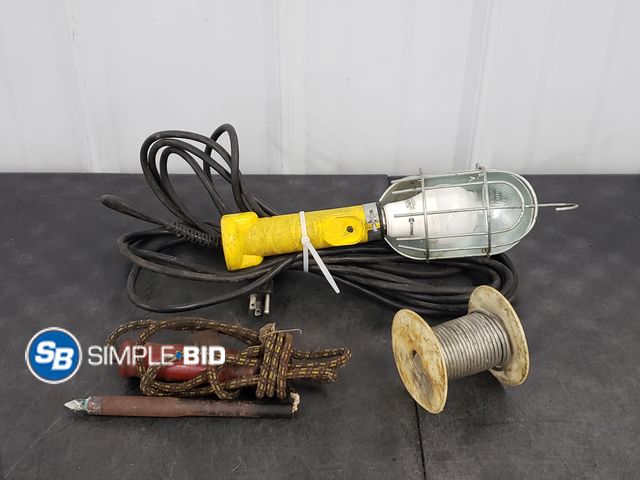 Lot 58-78062 - Lot of Misc. Tools including Hanging light, Soldering tool, and more - used but in good condition