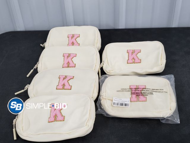 Lot 58-29952 - Lot of (6) New initial Crossbody bag, Fanny pack Belt bag -"K"