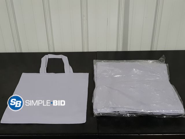 Lot 58-33093 - Lot of (24) Blank Cotton Tote Bags Reusable 100% Cotton Reusable Tote Bags - Light Purple - unused