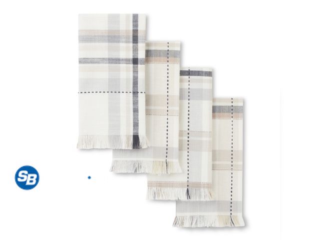 Lot 58-58615 - New Better Homes &amp; Garden Monday Square Fabric Napkin Set, Beige, 20"W x 20"L, 4 Pieces