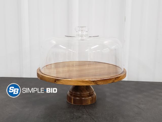 Lot 58-75810 - Anboxit High Cake Stand, Wood Bottom - Appears Unused
