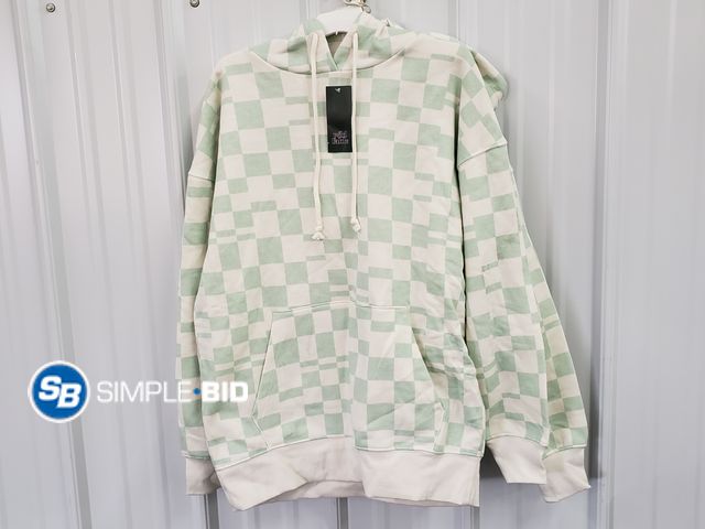 Lot 58-50302 - Lot of (2) New Women's Wild Fable Checkered Hooded Sweatshirts - SIZE S