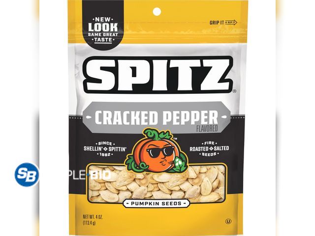 Lot 58-66454 - Lot of (3) Spitz Pumpkin Seeds, Cracked Pepper, 4 Oz Snack Bag - unopened - expired