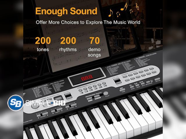 Lot 58-35457 - Amyove Music Keyboard NM-8602 Rhythms, Tones, Demos - Unable to Test, NO Power Supply, Appears Unuse...