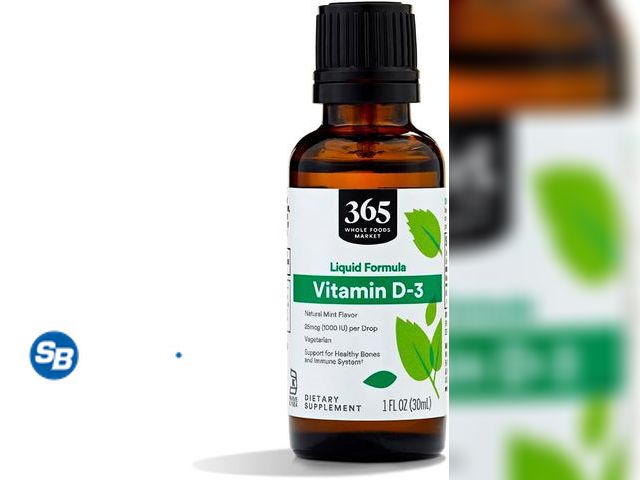 Lot 58-57970 - New Whole Foods Market, Vitamin D-3 Liquid Mint Flavor 1000IU, 1 OZ