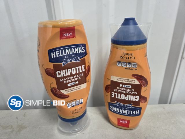 Lot 58-66322 - Lot of (2) Hellmann's Chipotle Mayonnaise Dressing - Mild - unopened - expired