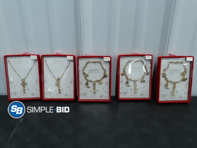 Lot 58-40016 - Lot of (5) Zodiac  GEMINI -- (2) necklaces and (3) Bracelets May 21-June 20