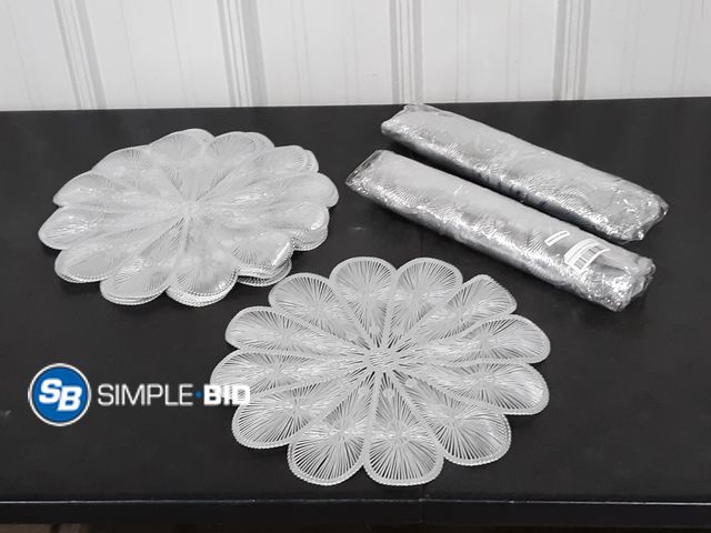 Lot 58-34147 - Lot of (24) New Silver Flower Placemats
