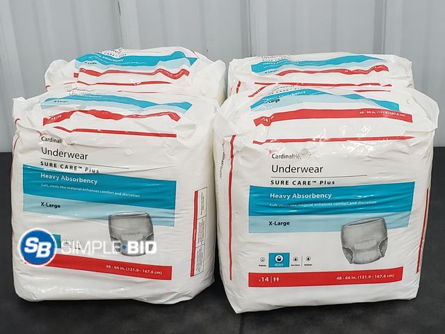 Lot 58-57606 - Lot of (4) Packages of Adult Diapers