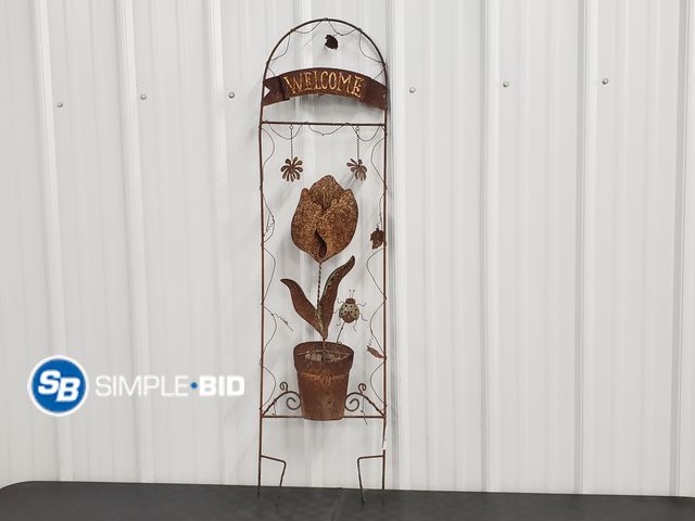 Lot 58-74370 - Rustic Metal Welcome Garden Sign