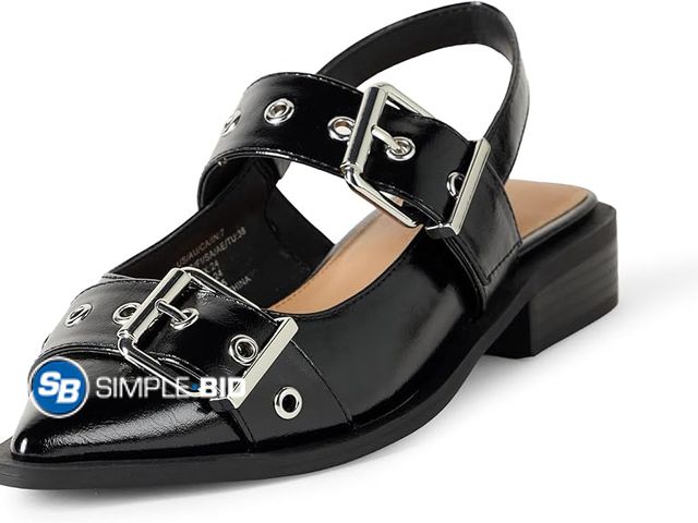 Lot 58-41202 - New The Drop Women's Evie Moto Pointed Toe Flat - SIZE 6