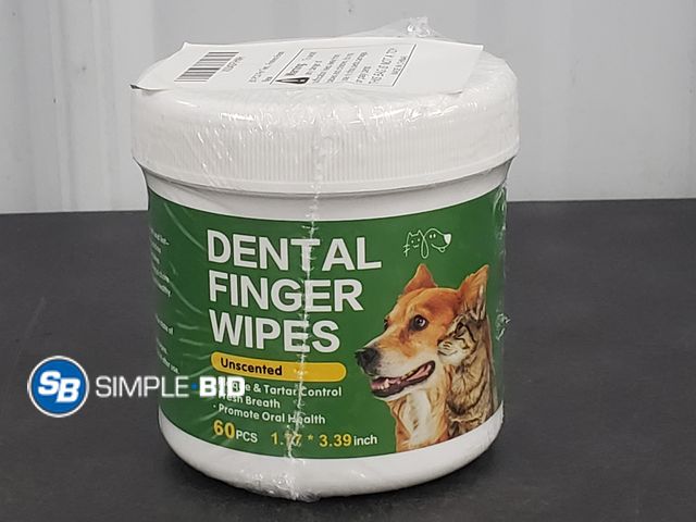 Lot 58-74054 - Dental Finger Wipes - Unscented 60 Count