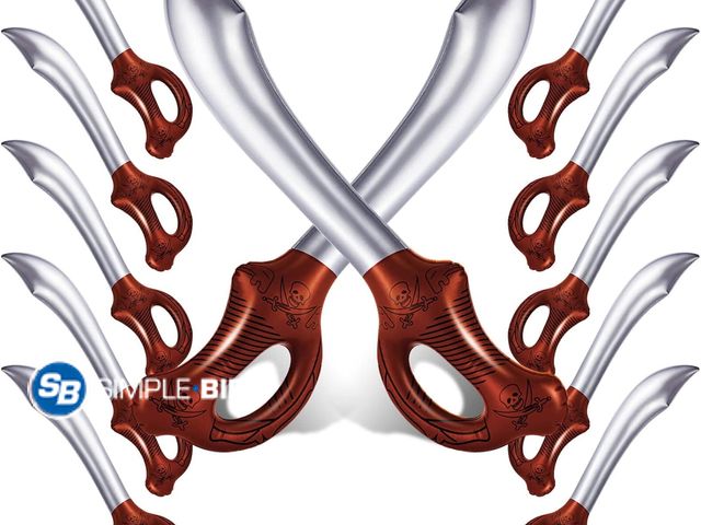 Lot 58-68475 - New ZAUGONTW 12 Pcs Pirate Sword Pirate Party Toys Inflatable Swords, Inflated Knife for Birthday Pa...