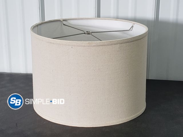 Lot 58-75861 - Large Fabric Lamp Shade , Off White -Approx 14.5" x 10.5"