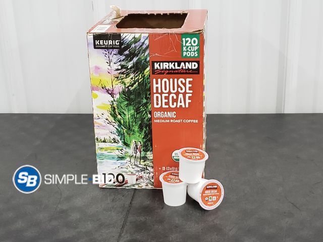 Lot 58-74979 - Kirkland House Decaf Organic Medium Raost Coffee - 120 cups - mostly full