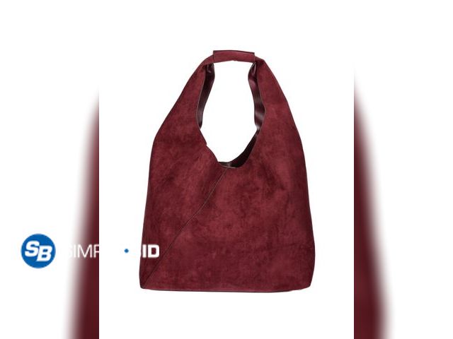 Lot 58-54928 - New Time and Tru Women's June Soft Faux Suede Hobo Bag, Wine