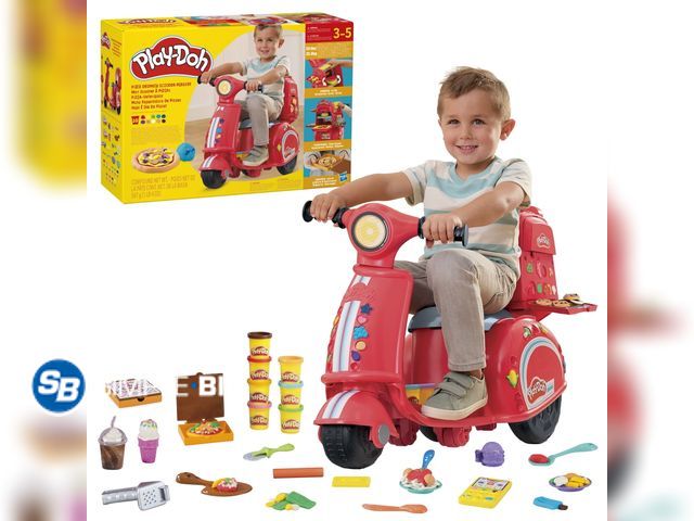 Lot 58-32920 - Play-Doh Pizza Delivery Scooter Playset, Large Ride-On Play Toys for Ages 3-5, Max Weight 50 lbs/22....