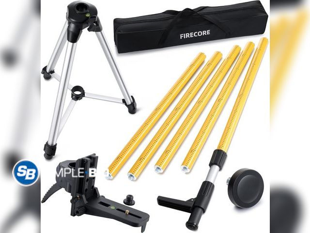 Lot 58-76079 - New Firecore 12 Ft./3.7M Professional Laser Level Pole with Tripod and 1/4-Inch by 20-Inch Laser Mou...