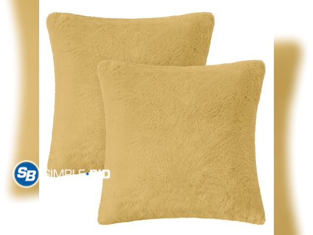 Lot 58-33252 - Lot of (3) New packages of L&amp;M Plush Throw Pillow Covers 20×20,Fluffy Decorative Pillow Covers w...