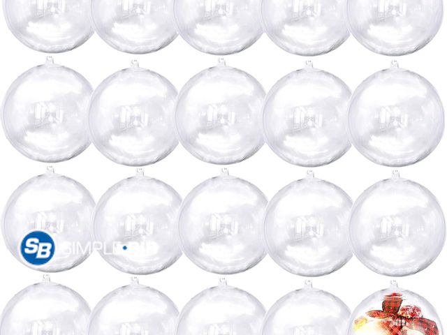 Lot 58-30970 - 20PCS 80mm/3.14inch Large Clear Ball Ornaments, 20Set Clear Plastic Fillable Christmas Balls Shatter...