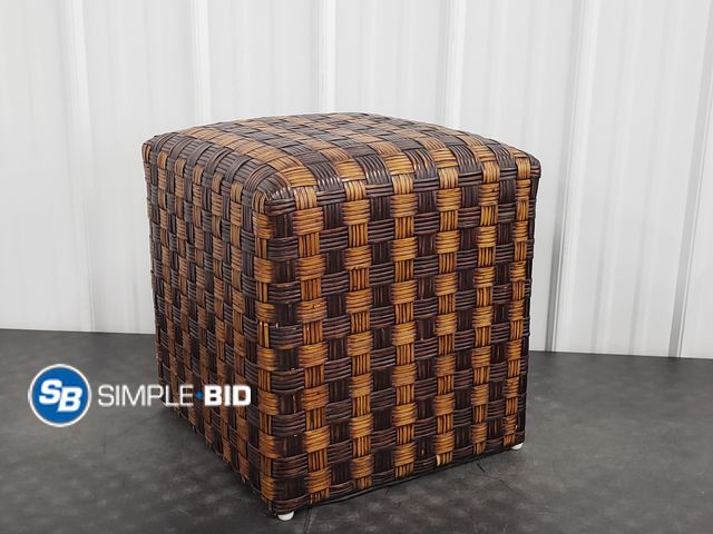 Lot 58-75924 - Wicker Ottoman Stool - approx. 18" x 18" - in good condition