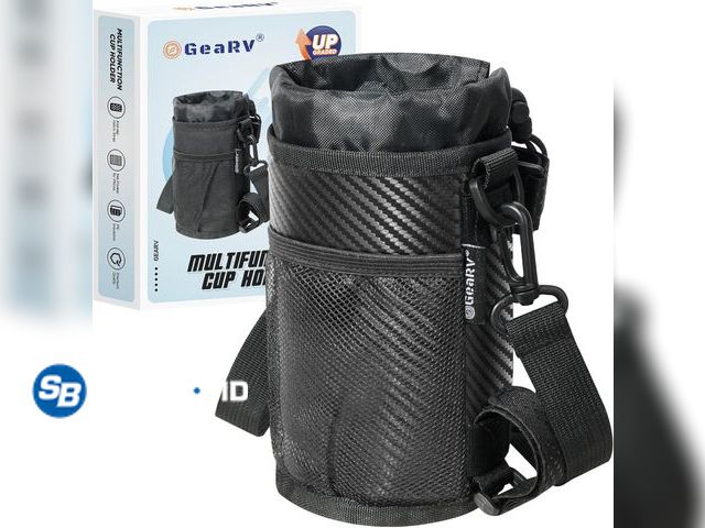 Lot 58-53817 - New GEARV Bike Cup Holder with Shoulder Strap, Water Bottle Holder for Hiking, Scooter, UTV/ATV, Gol...
