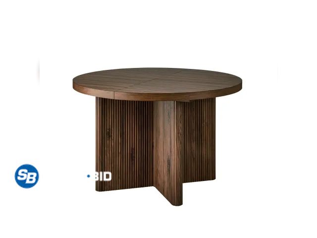 Lot 58-50276 - Better Homes &amp; Gardens Lillian Fluted Round Expandable Dining Table, Walnut Finish (Top)  Black ...