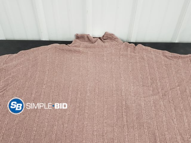 Lot 58-66064 - ODDY Mock Neck Batwing Cape Top, Mauve Size 3XL
