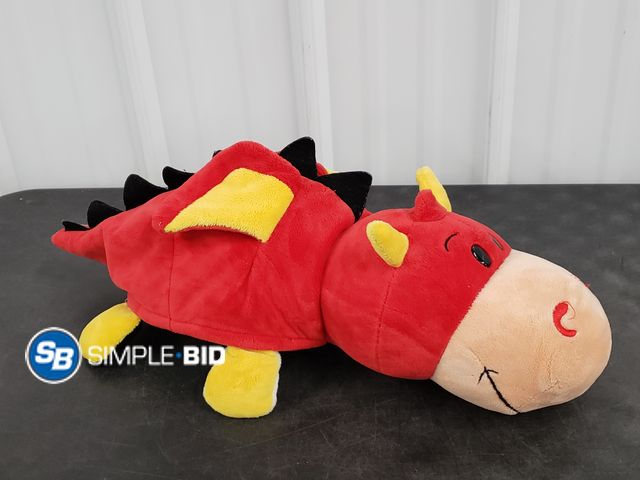 Lot 58-59404 - Flip a Zoo Stuffed Animals - 2 animals in 1 - Dog and Dinosaur - Possible Light Use