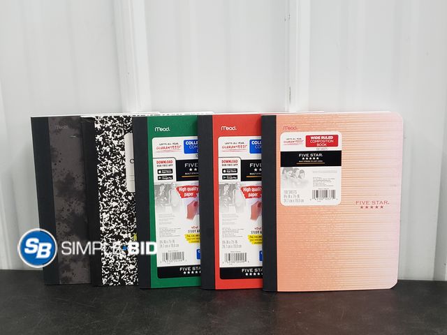 Lot 58-73468 - Lot of (5) Mead FIVE STAR -- Composition Books - appears unused
