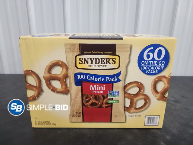 Lot 58-40036 - PRETZELS! Snyder's Mini pretzels - individually packaged - unopened