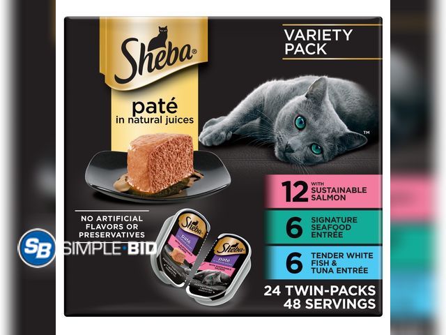Lot 58-38929 - New Sheba Perfect Portions Variety Pack Wet Cat Food Pate, 2.6 oz Twin-Pack Trays