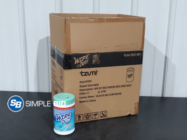 Lot 58-32689 - WIPES! BOX of 24 New WIPE OUT Wipes -- 80 wipes in each - Fresh scent - multi-surface wipes