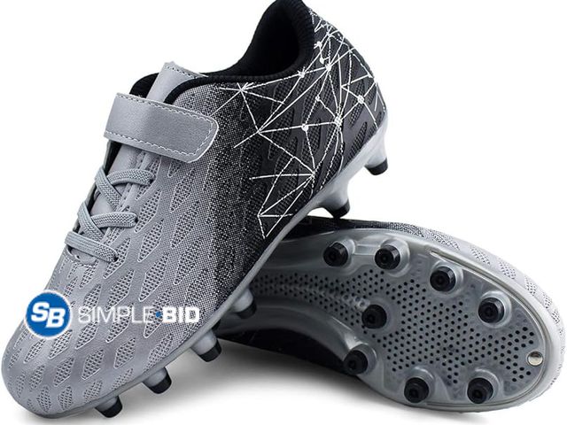 Lot 58-68501 - New brooman Kids Firm Ground Soccer Cleats Boys Girls Athletic Outdoor Football Shoes - SIZE 1