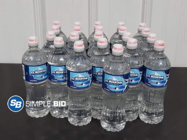 Lot 58-21457 - ICE MOUNTAIN! Lot of (22) Ice Mountain spring water 23.7 fl oz each with sports cap - unopened - out...
