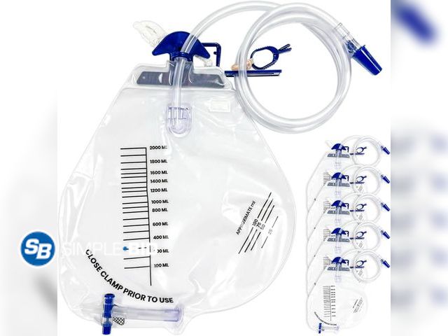 Lot 58-74639 - New 2000ml Urine Drainage Bags, 6 Pcs Catheter Bags with Anti-Reflux Chamber | 48" Drainage Tube wit...