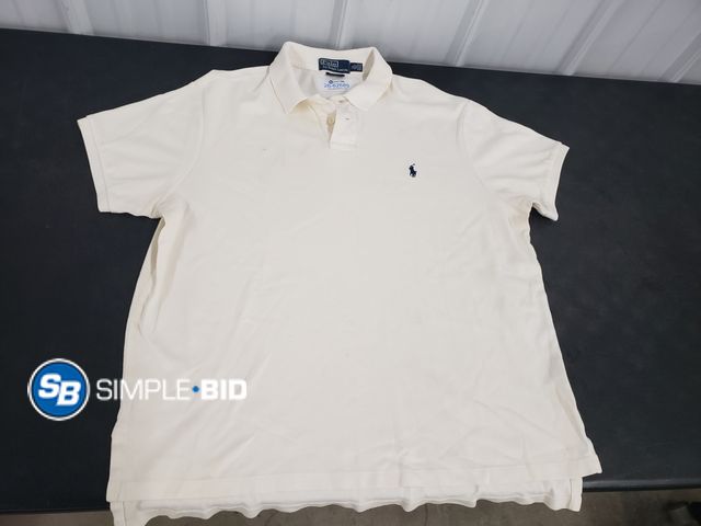Lot 58-62689 - Polo by Ralph Lauren - Cream Polo Shirt - Size XL - Light Use