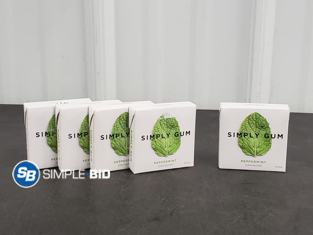 Lot 58-78378 - Lot of (5) Peppermint Natural Gum 15ct in each box - unopened - BB 10/26