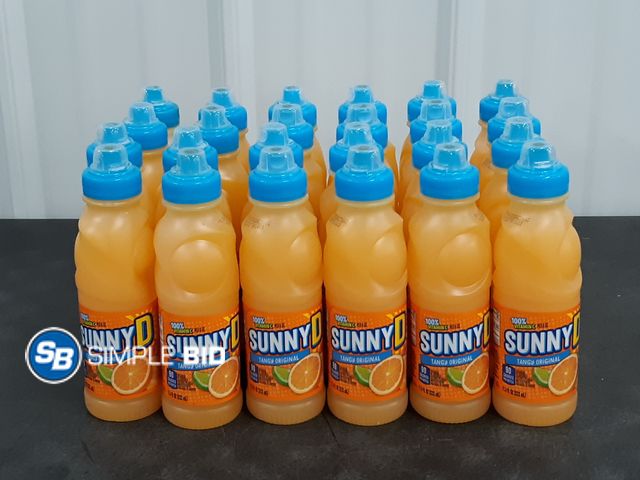 Lot 58-37758 - SUNNYD Lot of (24) SunnyD Tangy original orange juice - unopened - out of package - some are sticky