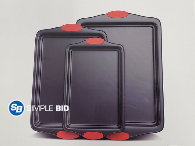 Lot 58-77992 - Nutrichef Kitchen Oven Baking Pans 3 Piece set