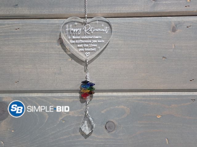 Lot 58-51967 - New HAPPY RETIREMENT - Crystal Sun catcher -- Never underestimate the difference you made and the li...